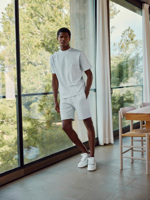 Relaxed Fit Short in Marl Grey