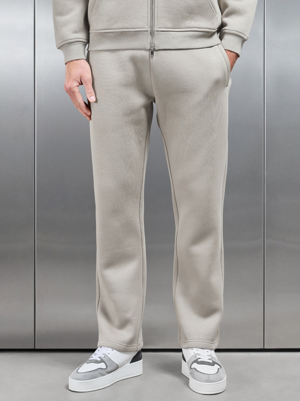 Relaxed Fit Straight Leg Jogger in Stone