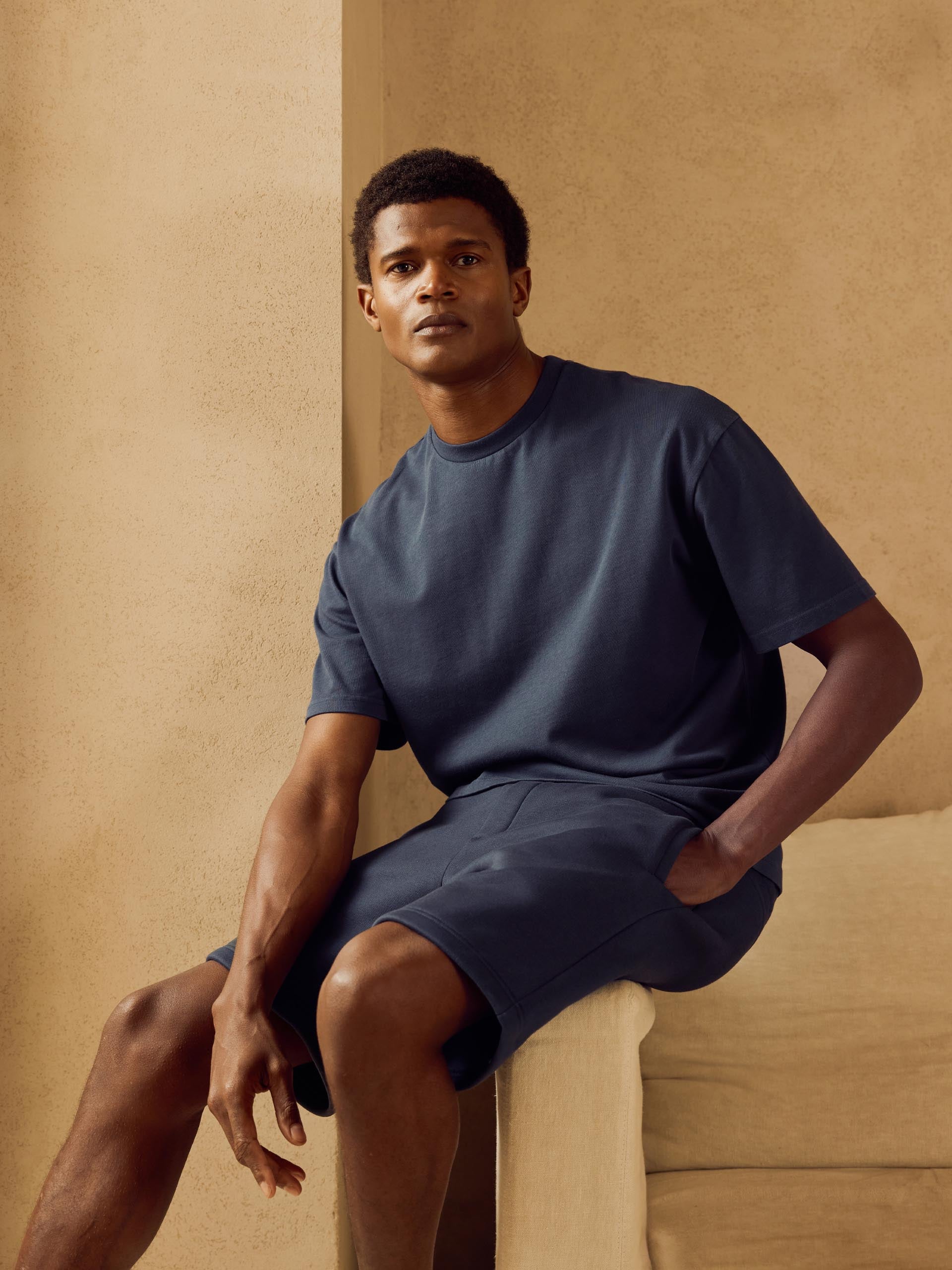 Relaxed Fit Short in Slate Blue