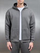 Relaxed Zip Through Hoodie in Grey