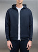 Relaxed Zip Through Hoodie in Navy