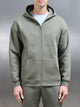 Relaxed Zip Through Hoodie in Olive