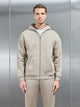 Relaxed Zip Through Hoodie in Stone