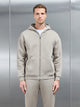 Relaxed Zip Through Hoodie in Stone