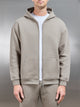 Relaxed Zip Through Hoodie in Taupe