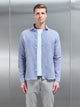 Resort Stripe Seersucker Shirt in Blue