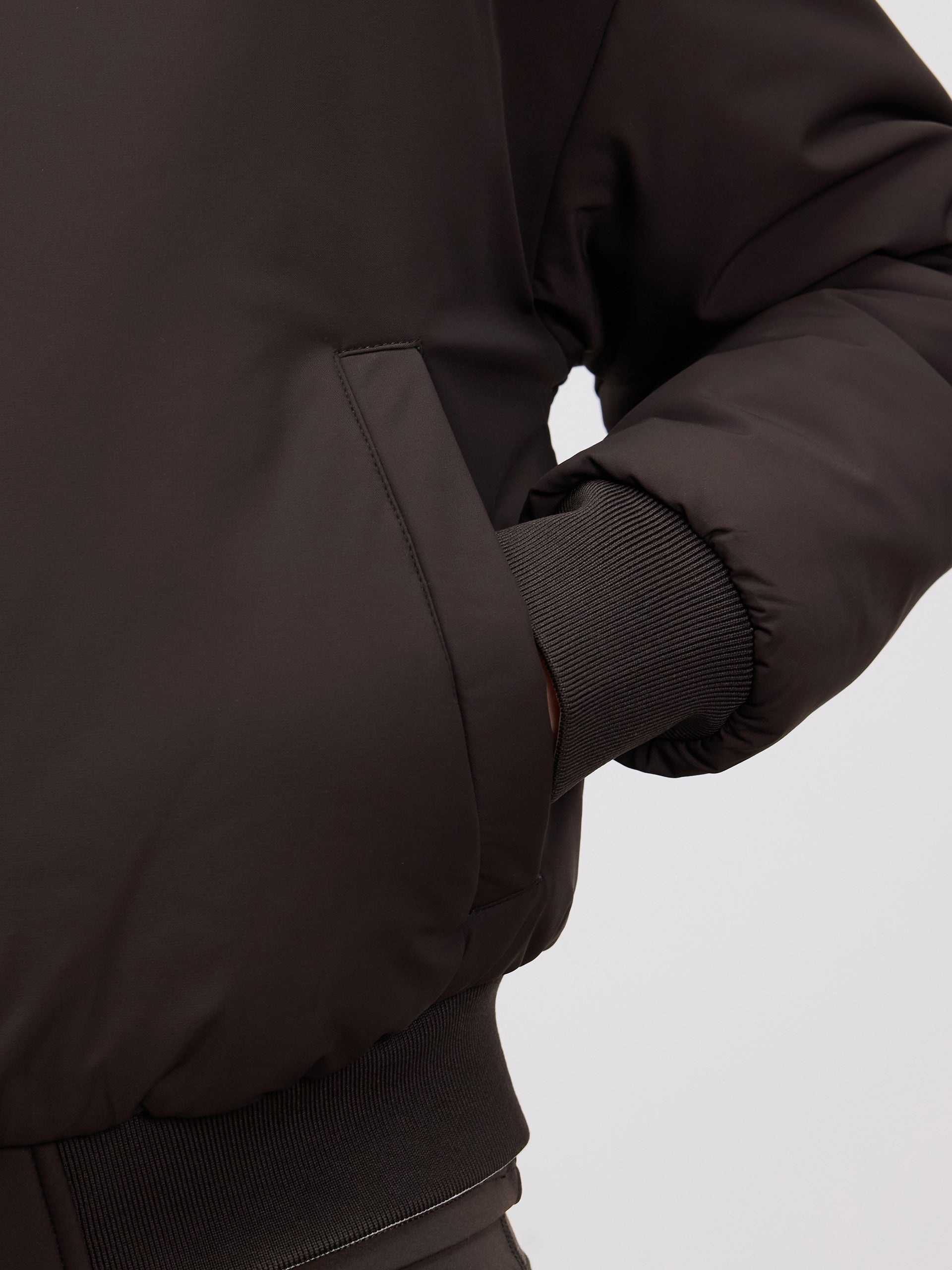 Womens Reversible Bomber Jacket in Brown Ecru