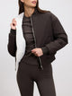 Womens Reversible Bomber Jacket in Brown Ecru