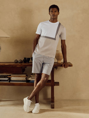 Roma Mercerised Colour Block T-Shirt in Desert