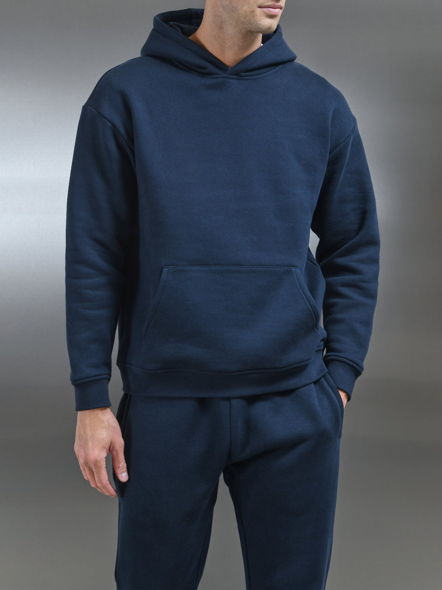 Relaxed Fit Hoodie in Navy