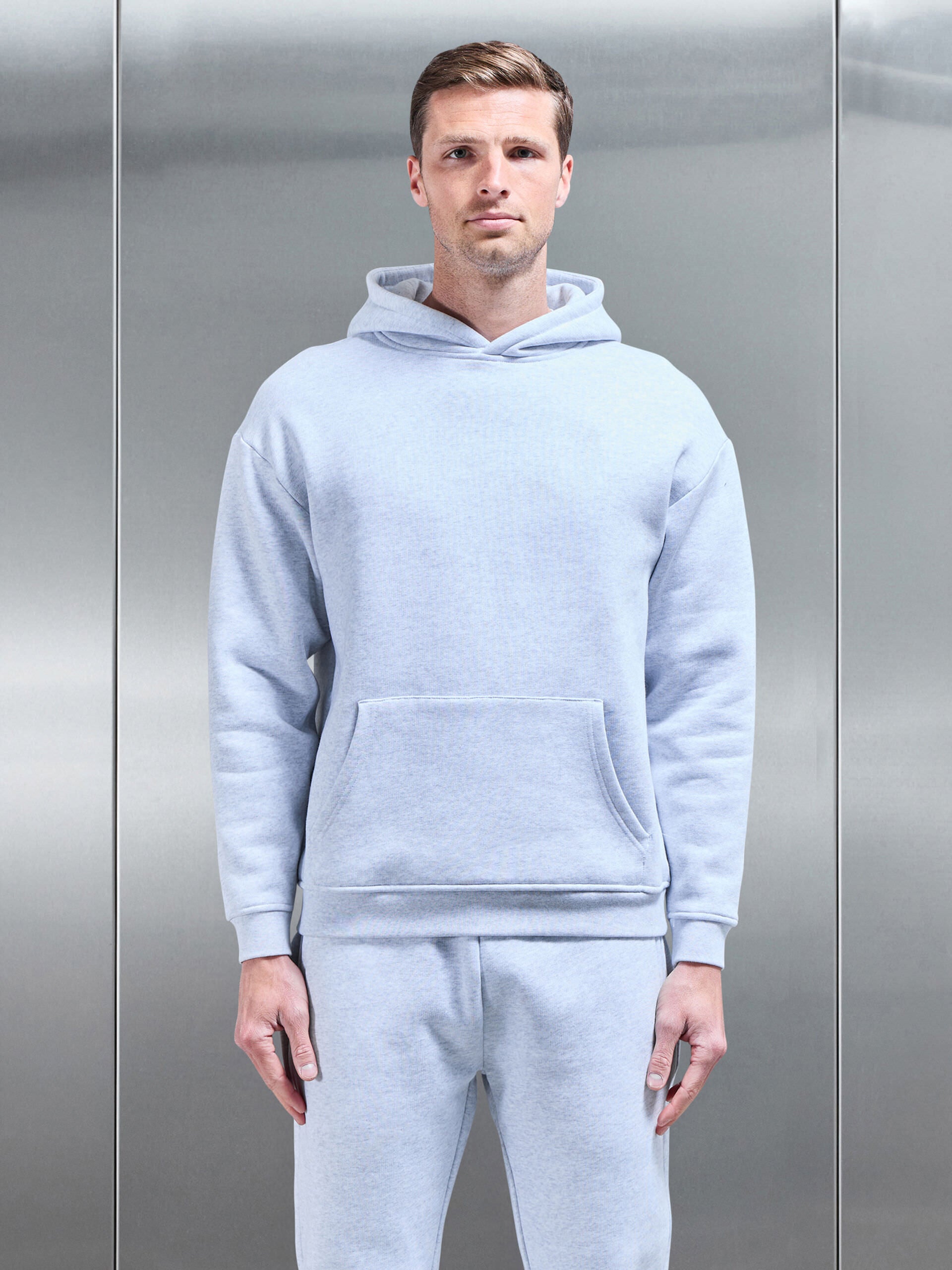 Relaxed Fit Hoodie in Marl Grey