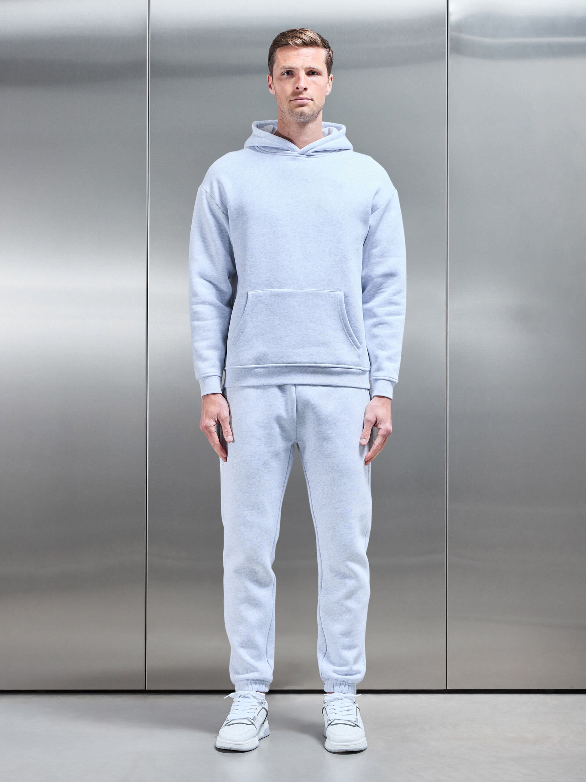 Relaxed Fit Hoodie in Marl Grey