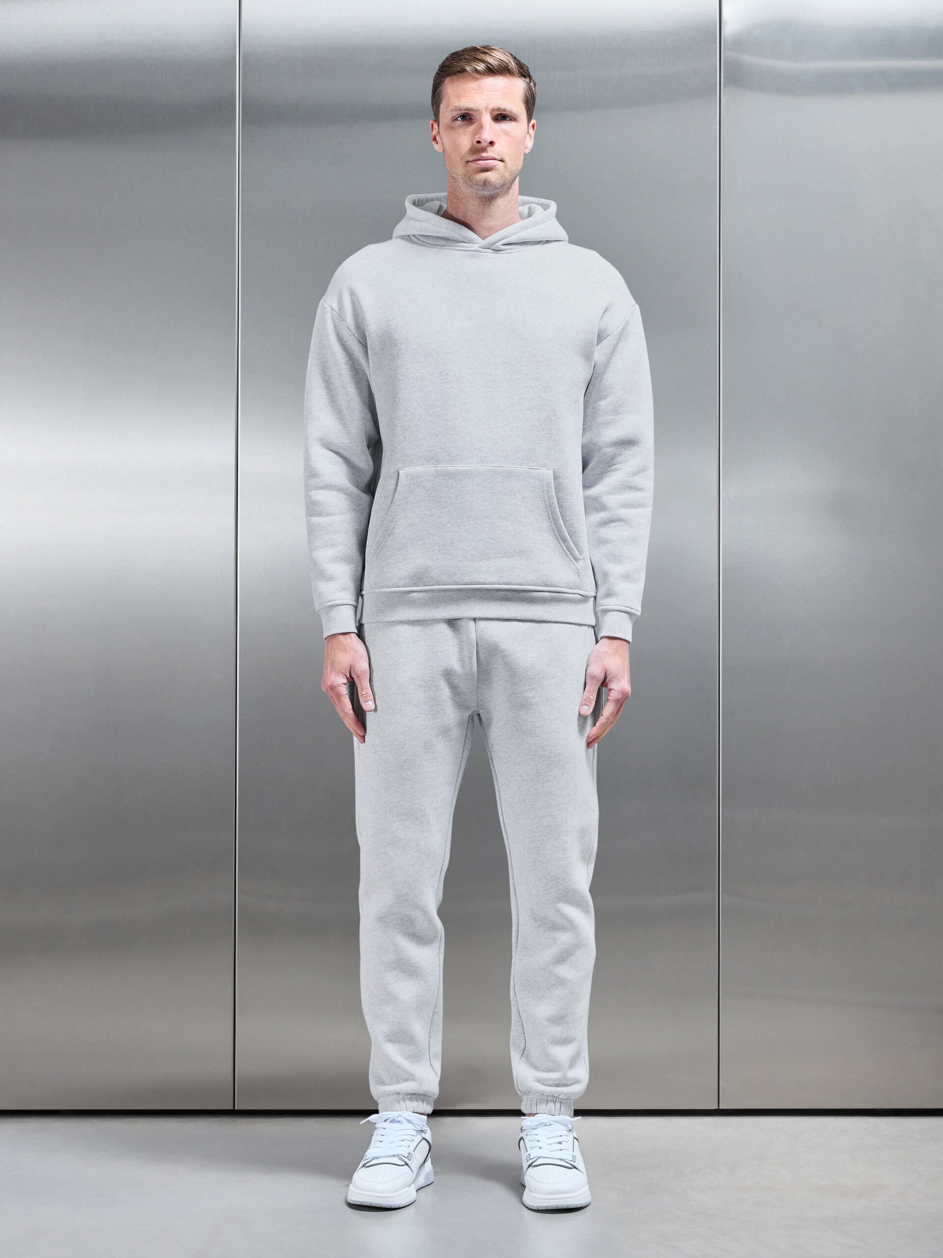 Relaxed Fit Hoodie in Marl Grey