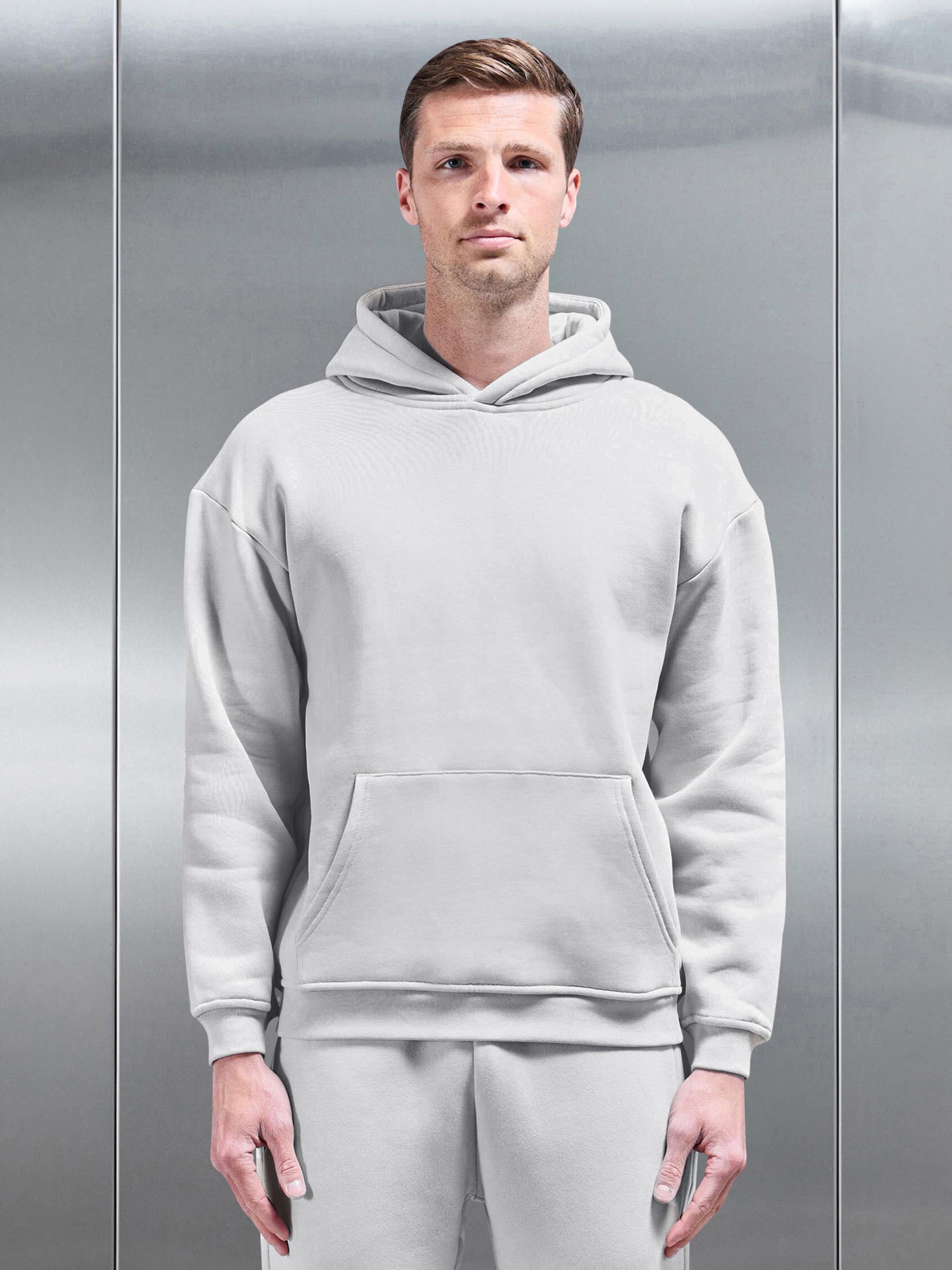 Relaxed Fit Hoodie in Mid Grey