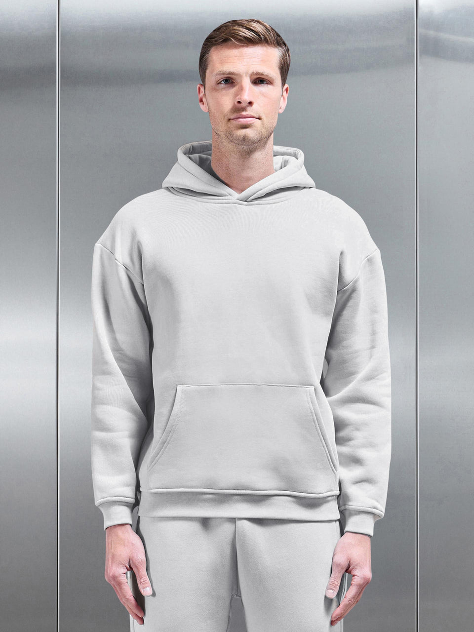 Relaxed Fit Hoodie in Mid Grey