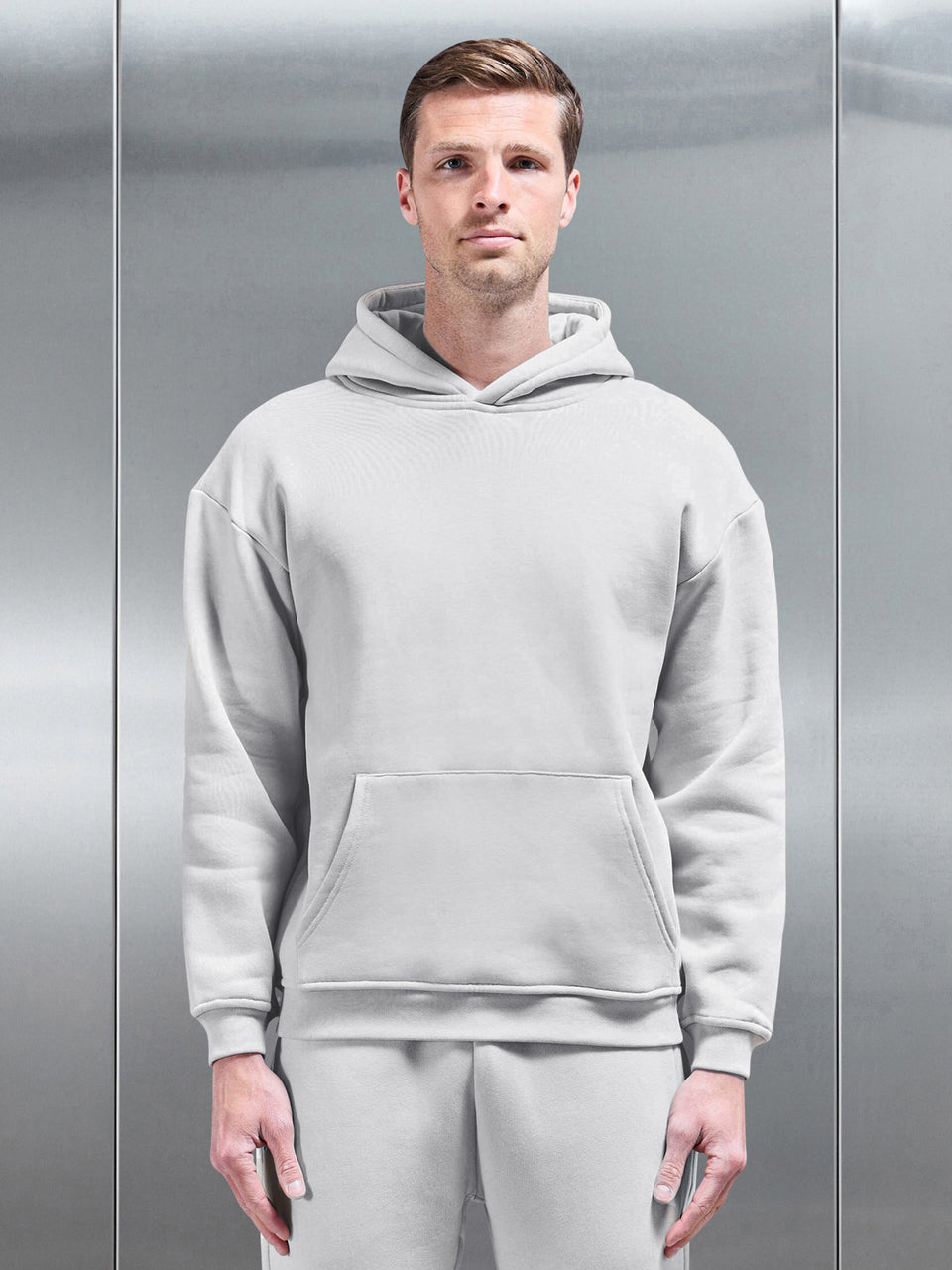 Relaxed Fit Hoodie in Mid Grey