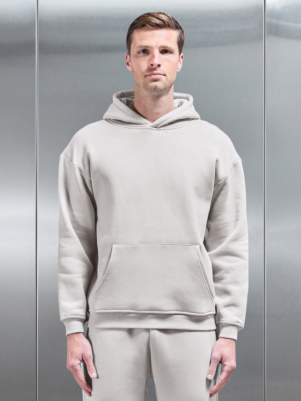 Relaxed Fit Hoodie in Mid Grey