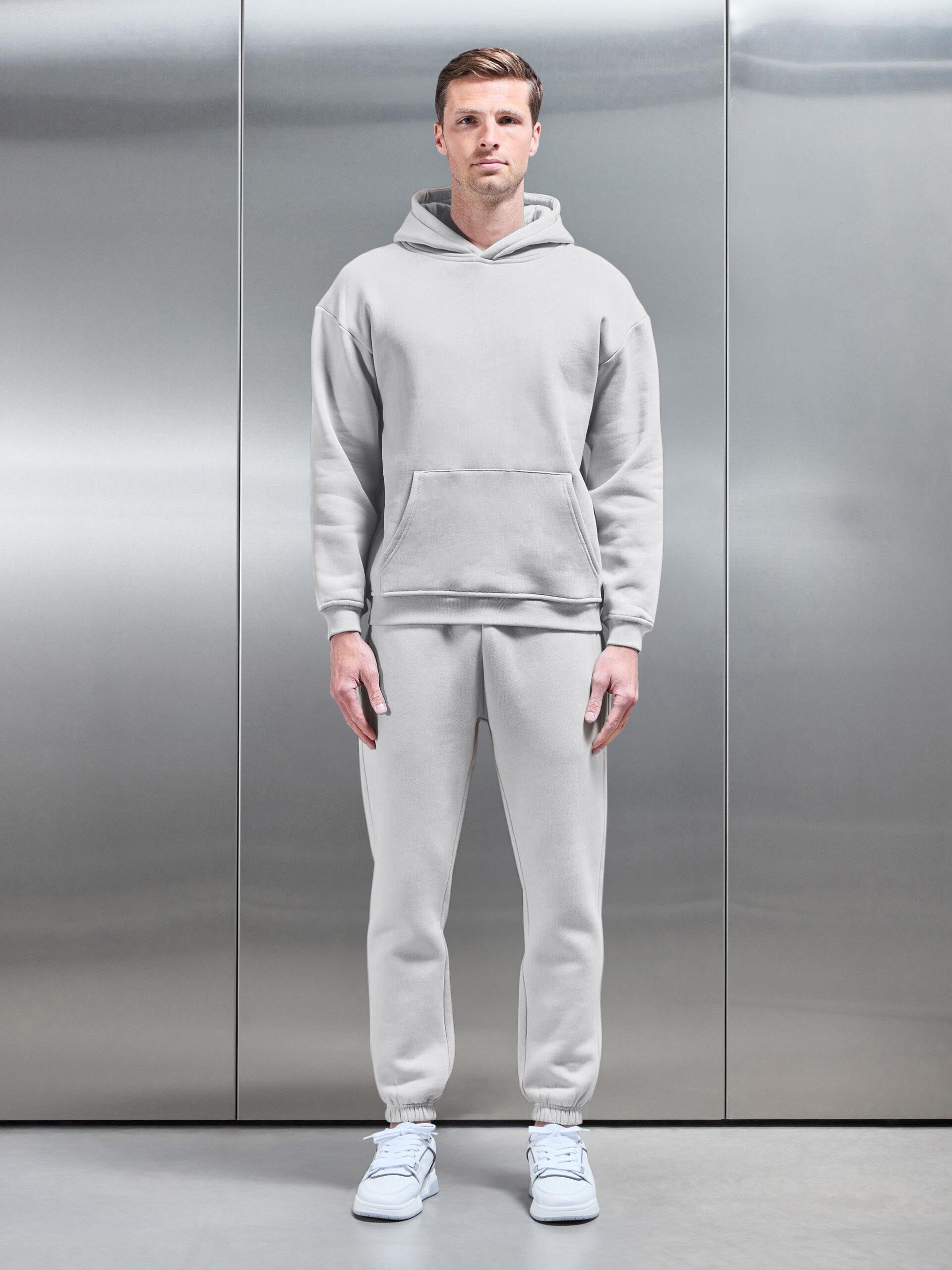 Relaxed Fit Hoodie in Mid Grey