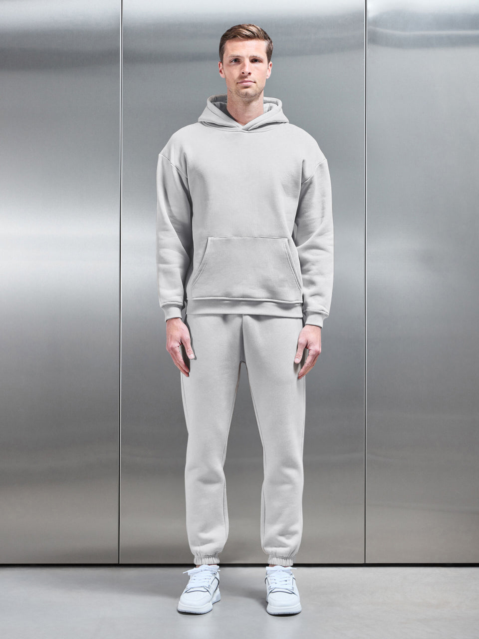 Relaxed Fit Hoodie in Mid Grey
