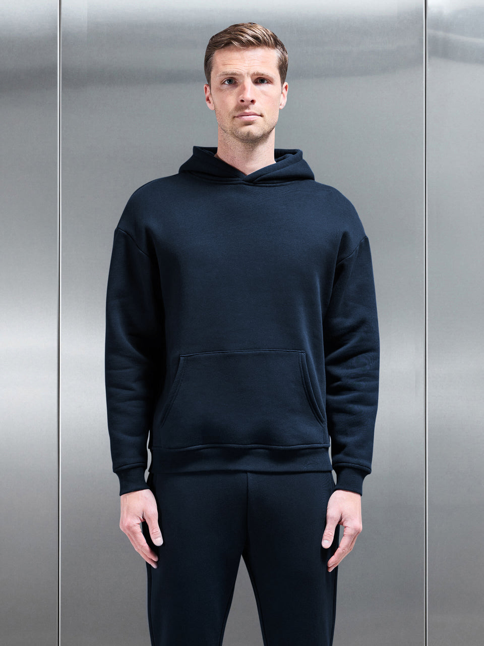 Relaxed Fit Hoodie in Navy
