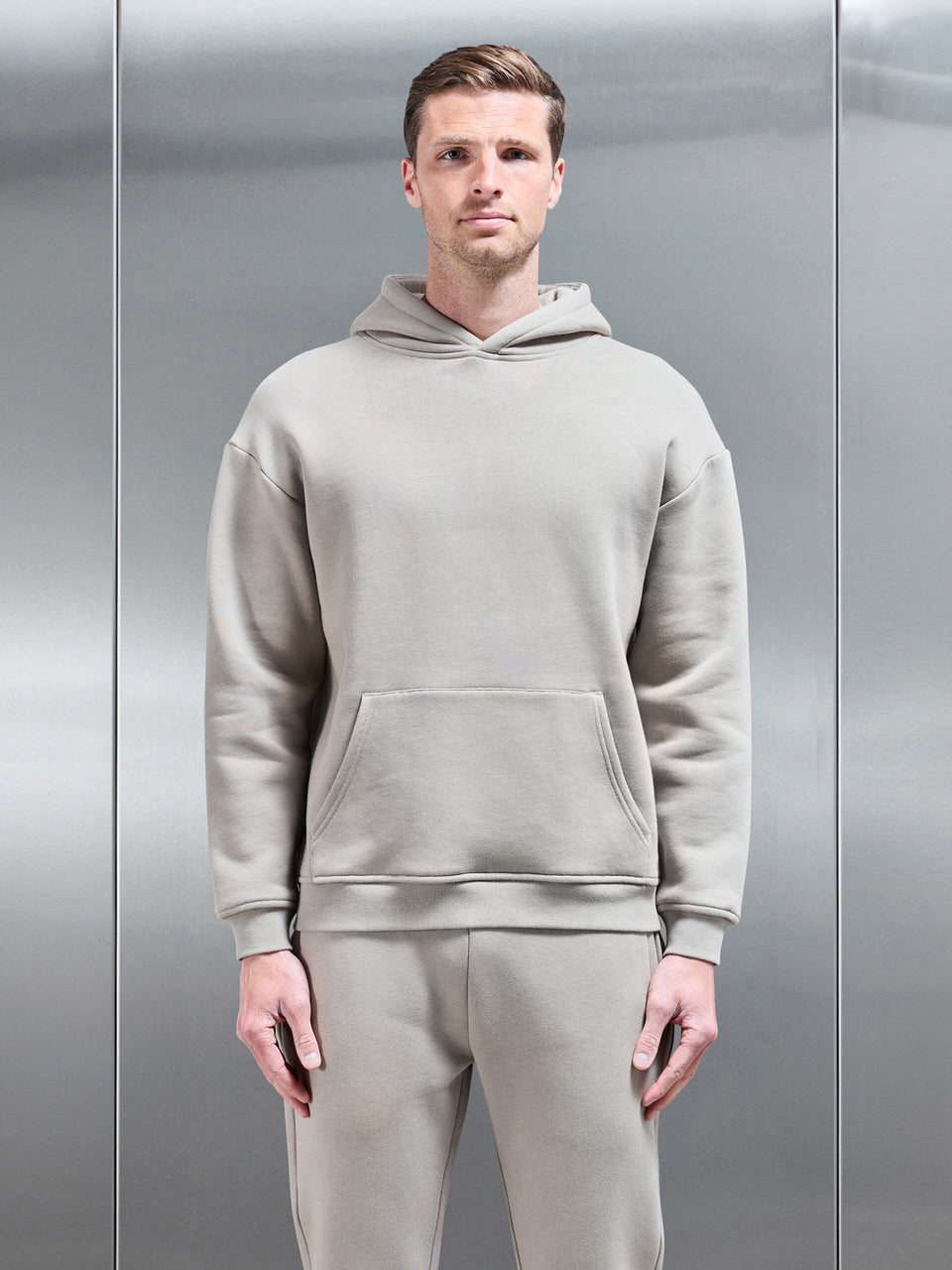 Relaxed Fit Hoodie in Stone