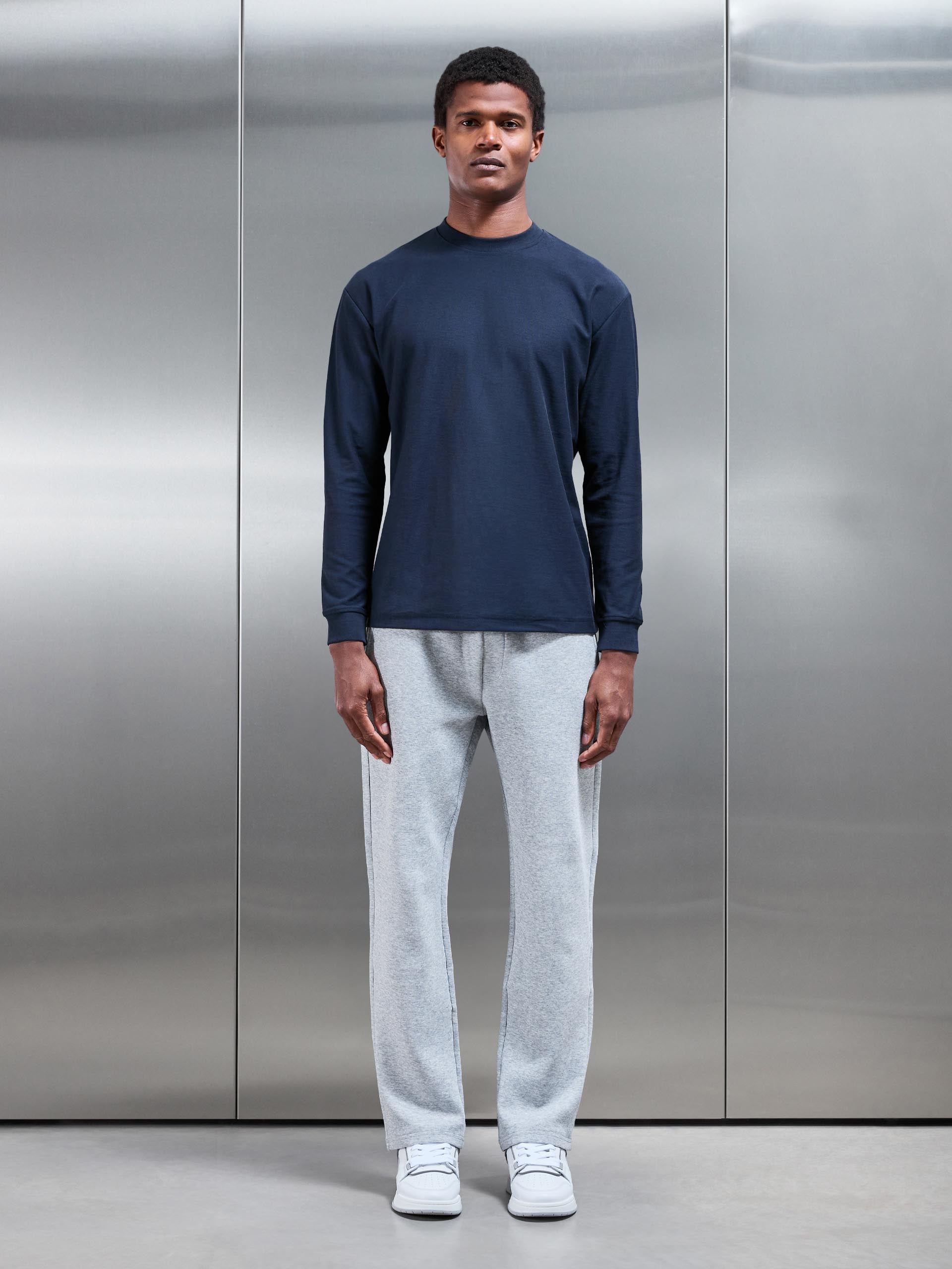 Relaxed Fit Long Sleeve T-Shirt in Navy