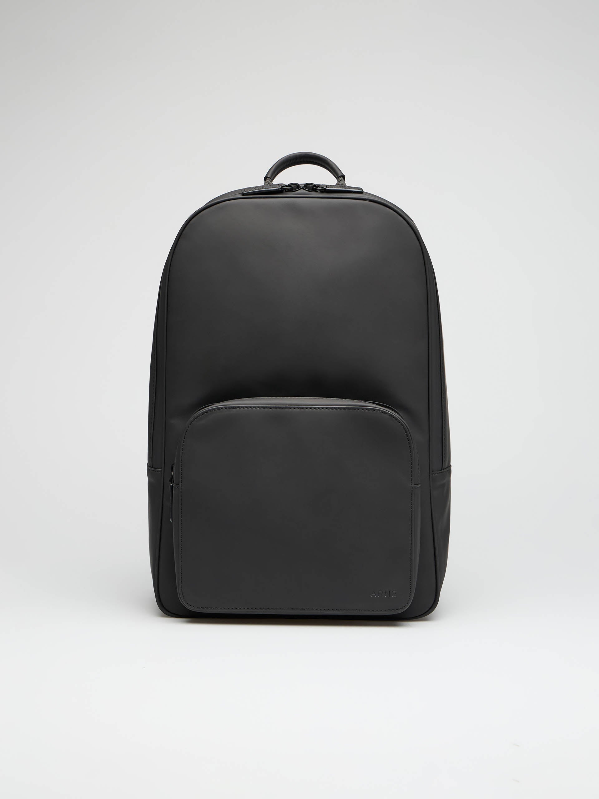 Rubberised Backpack in Black