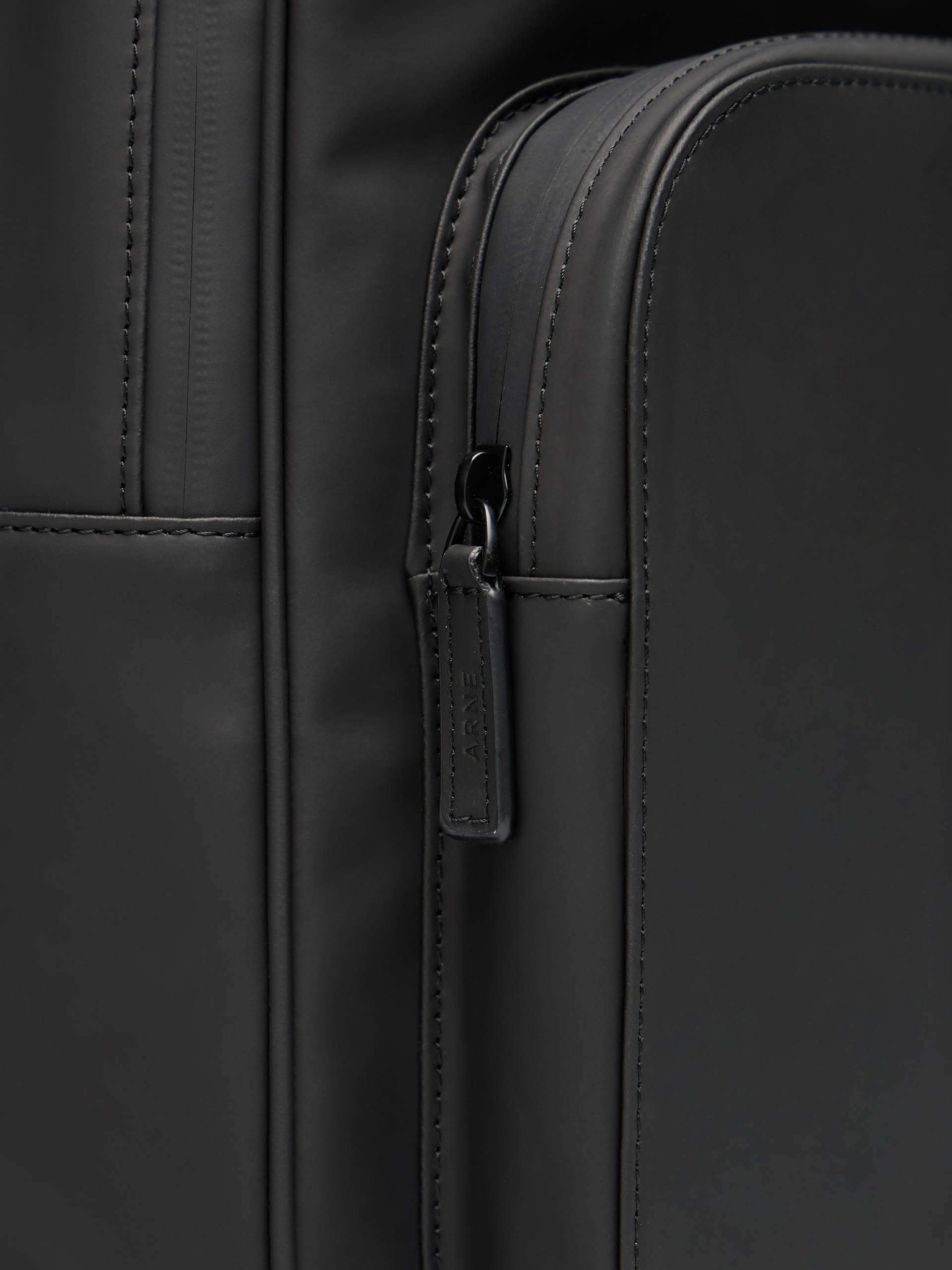 Rubberised Backpack in Black