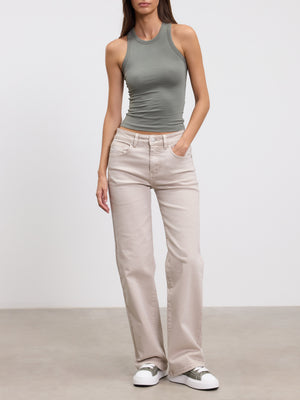 Womens Cotton Jersey Racer Vest in Sage