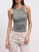 Womens Cotton Jersey Racer Vest in Sage