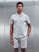 Seersucker Revere Collar Shirt in Stone