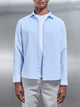 Seersucker Stripe Long Sleeve Shirt in Light Blue
