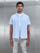 Seersucker Stripe Revere Collar Shirt in Light Blue