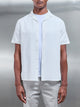 Seersucker Stripe Revere Collar Shirt in White