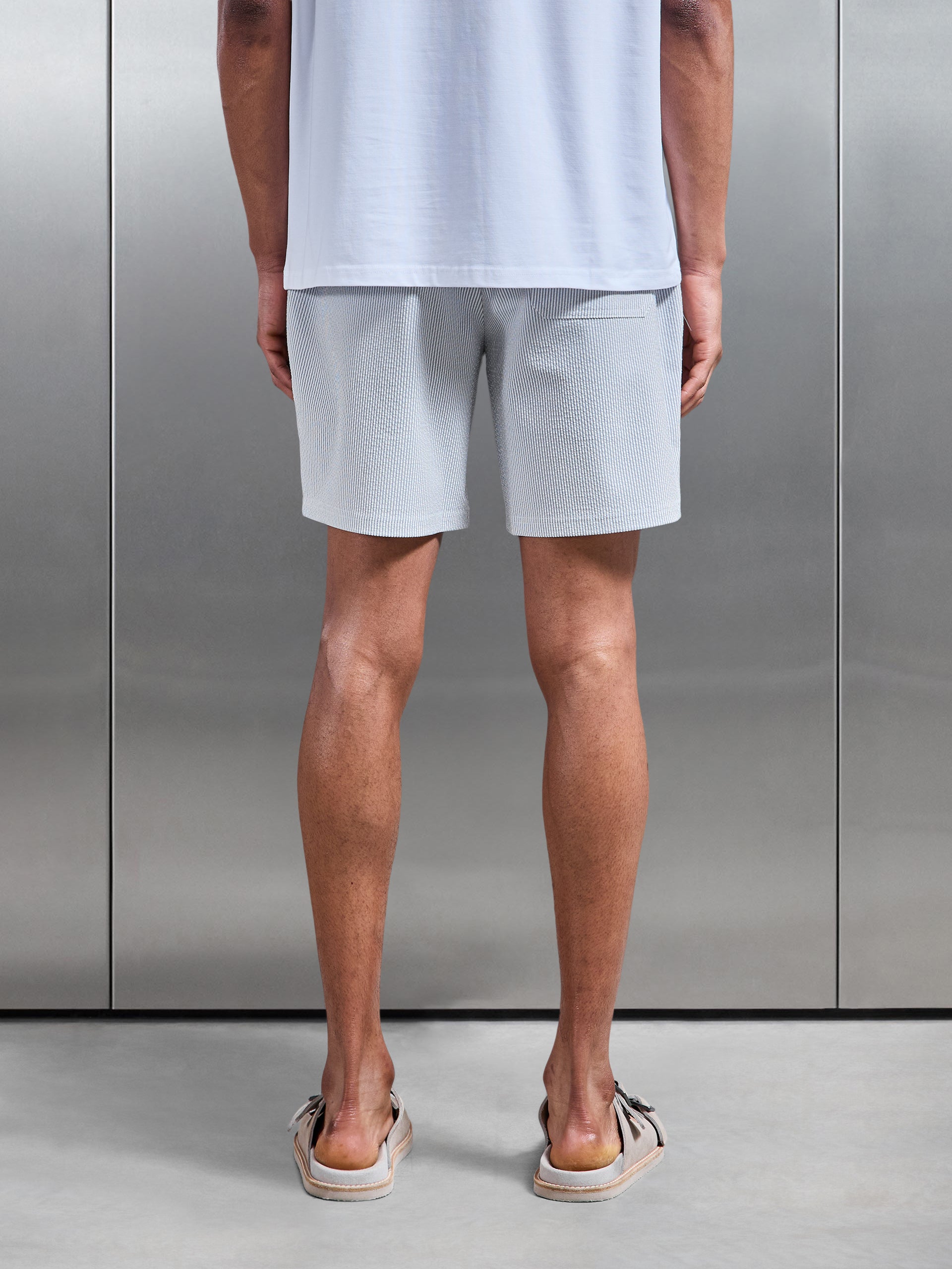 Seersucker Stripe Short in Blue