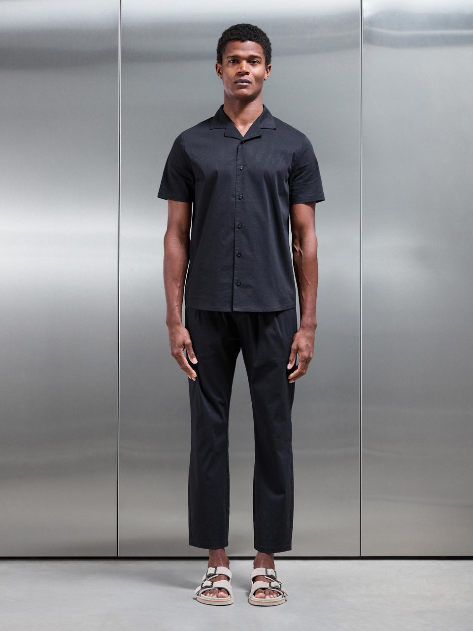 Seersucker Trouser in Black