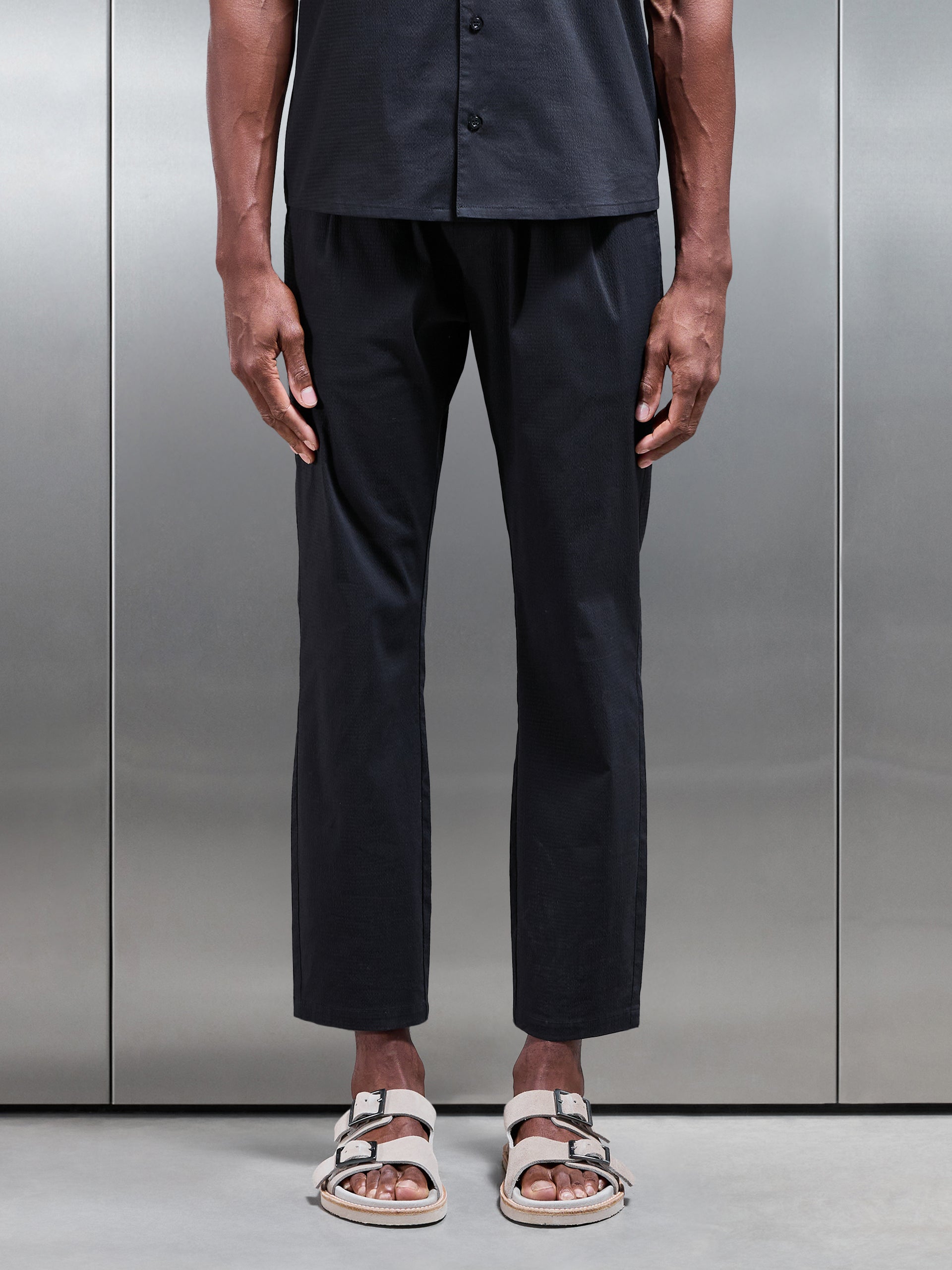Seersucker Trouser in Black