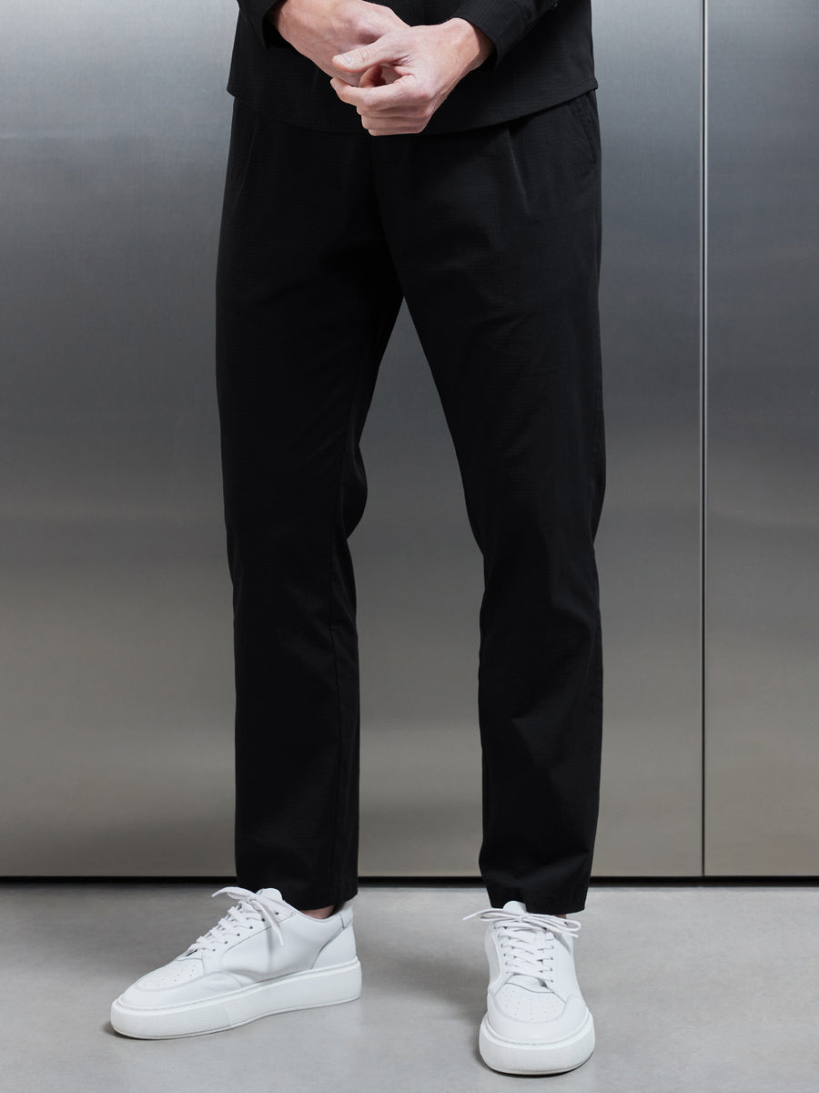 Seersucker Trouser in Black