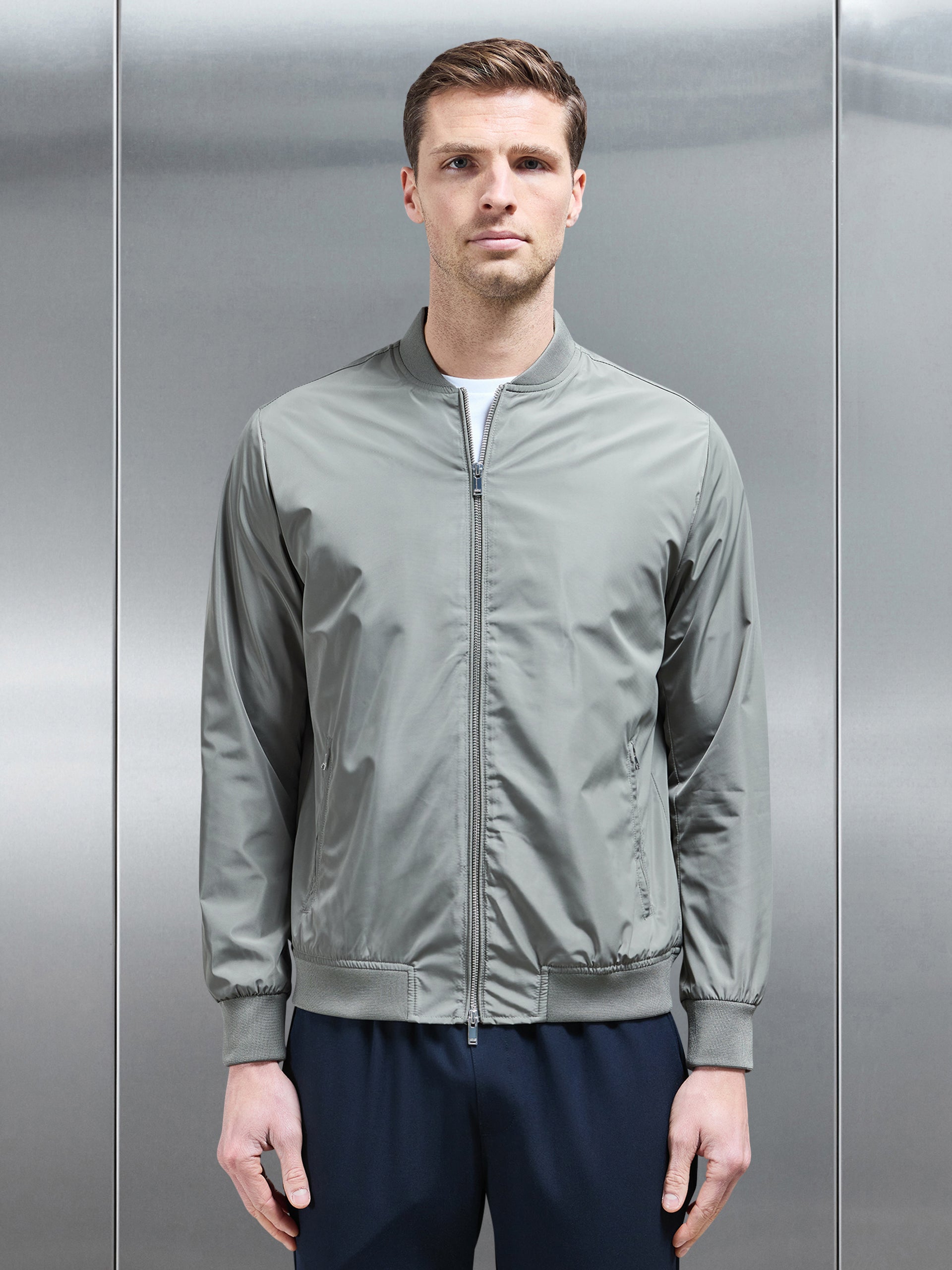 Shell Bomber Jacket in Olive
