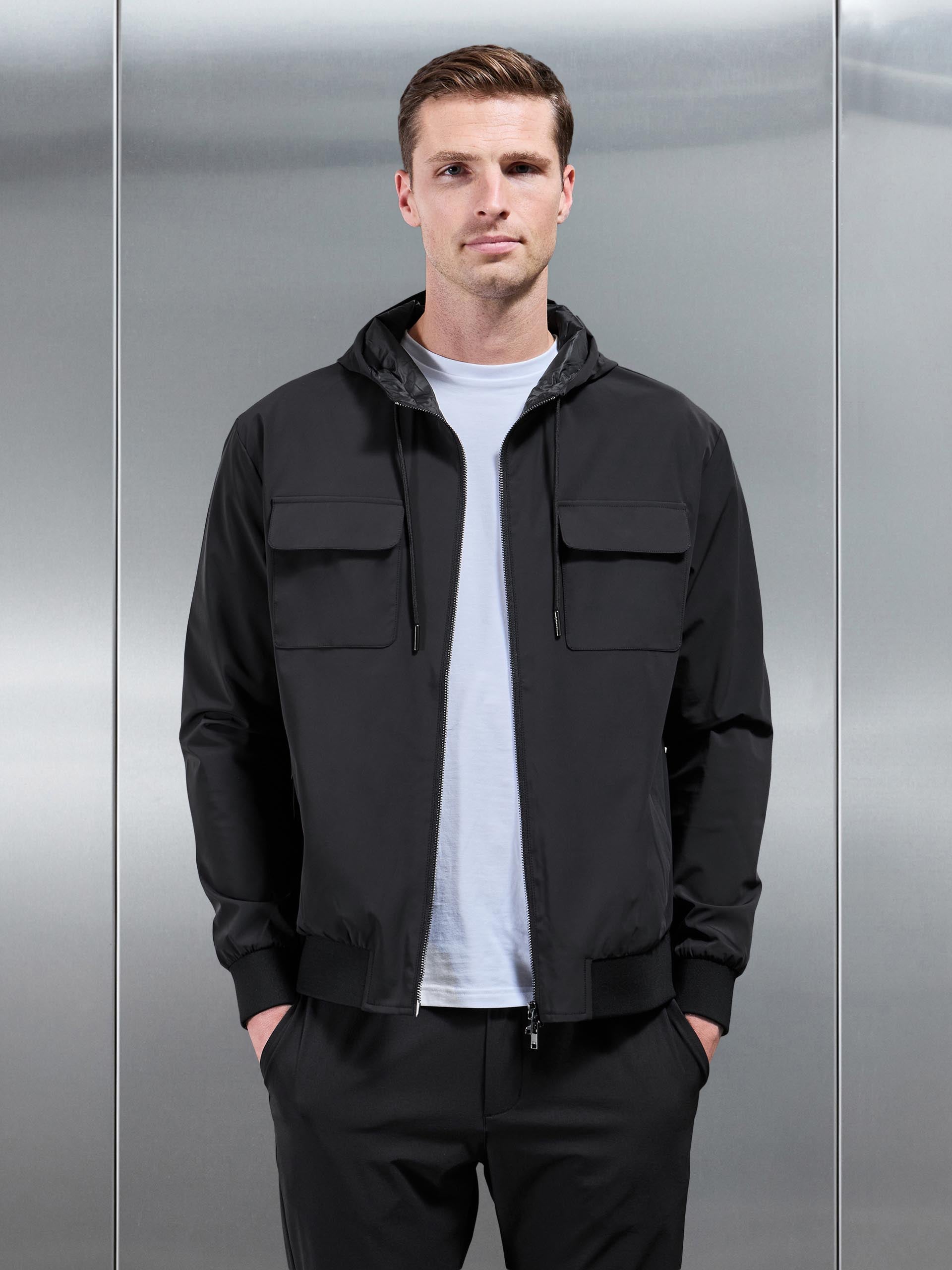 Shell Cargo Windbreaker in Black