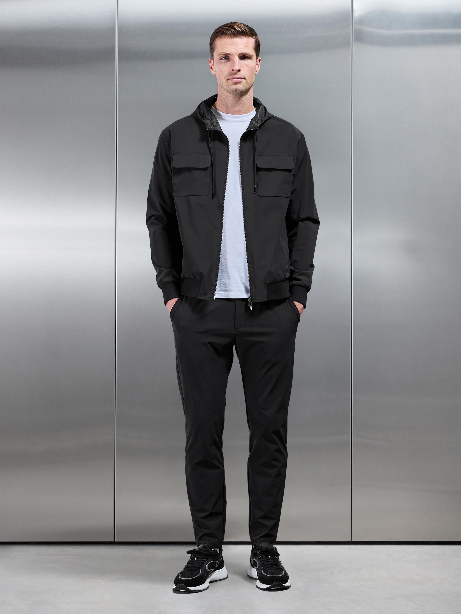 Shell Cargo Windbreaker in Black