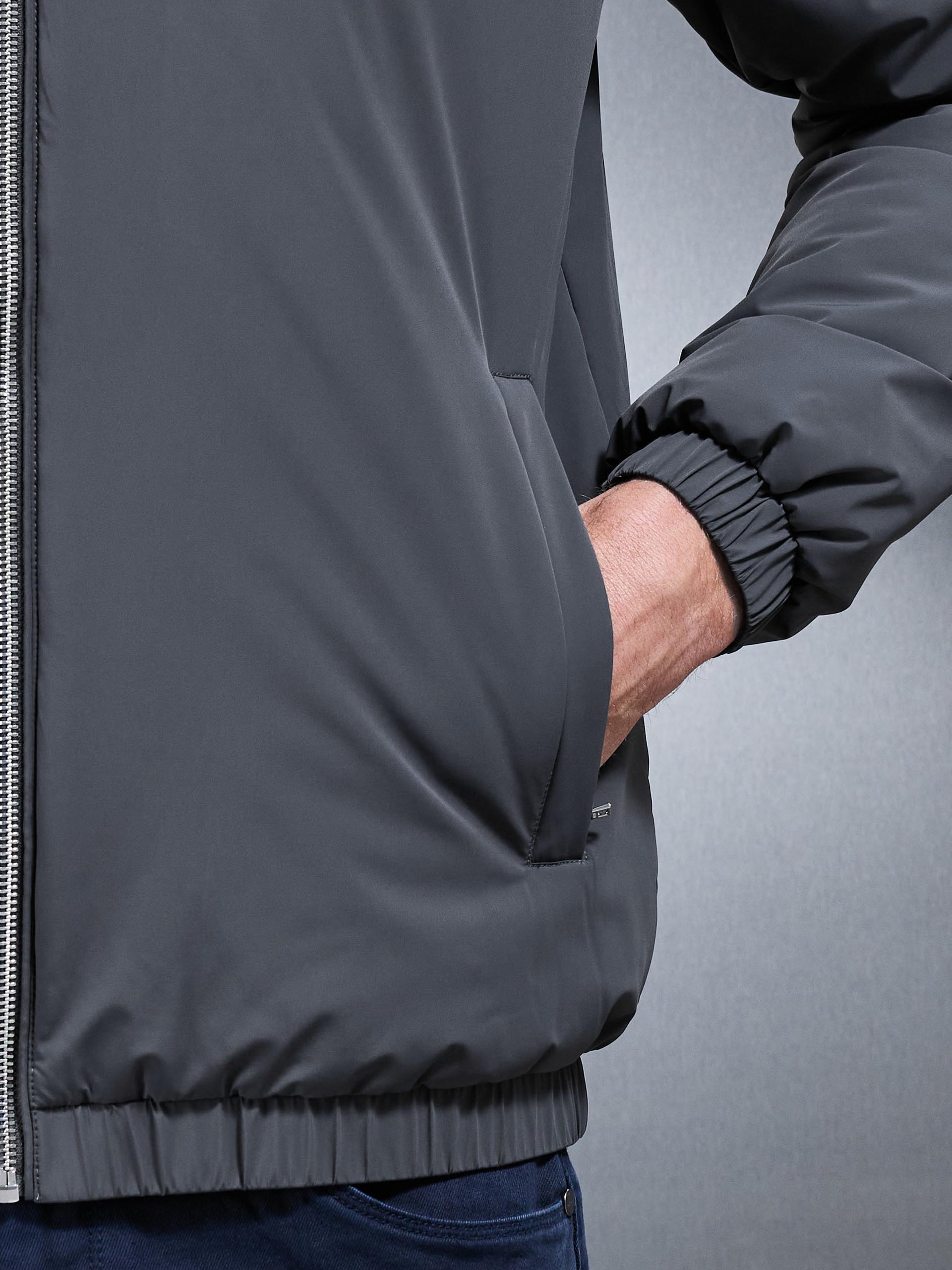 Shell Padded Windbreaker in Grey