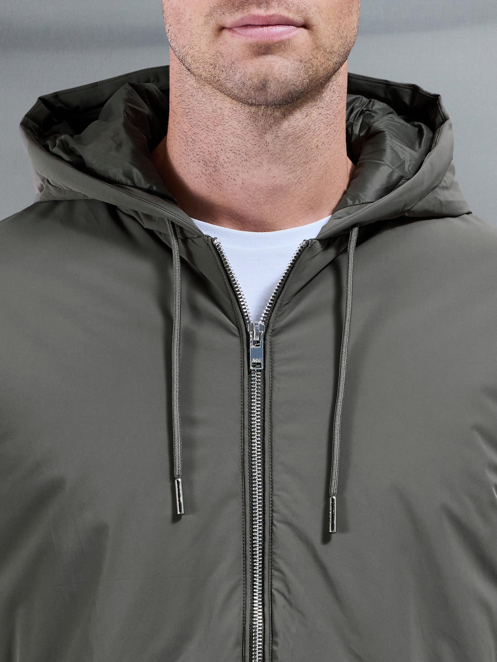 Shell Padded Windbreaker in Olive