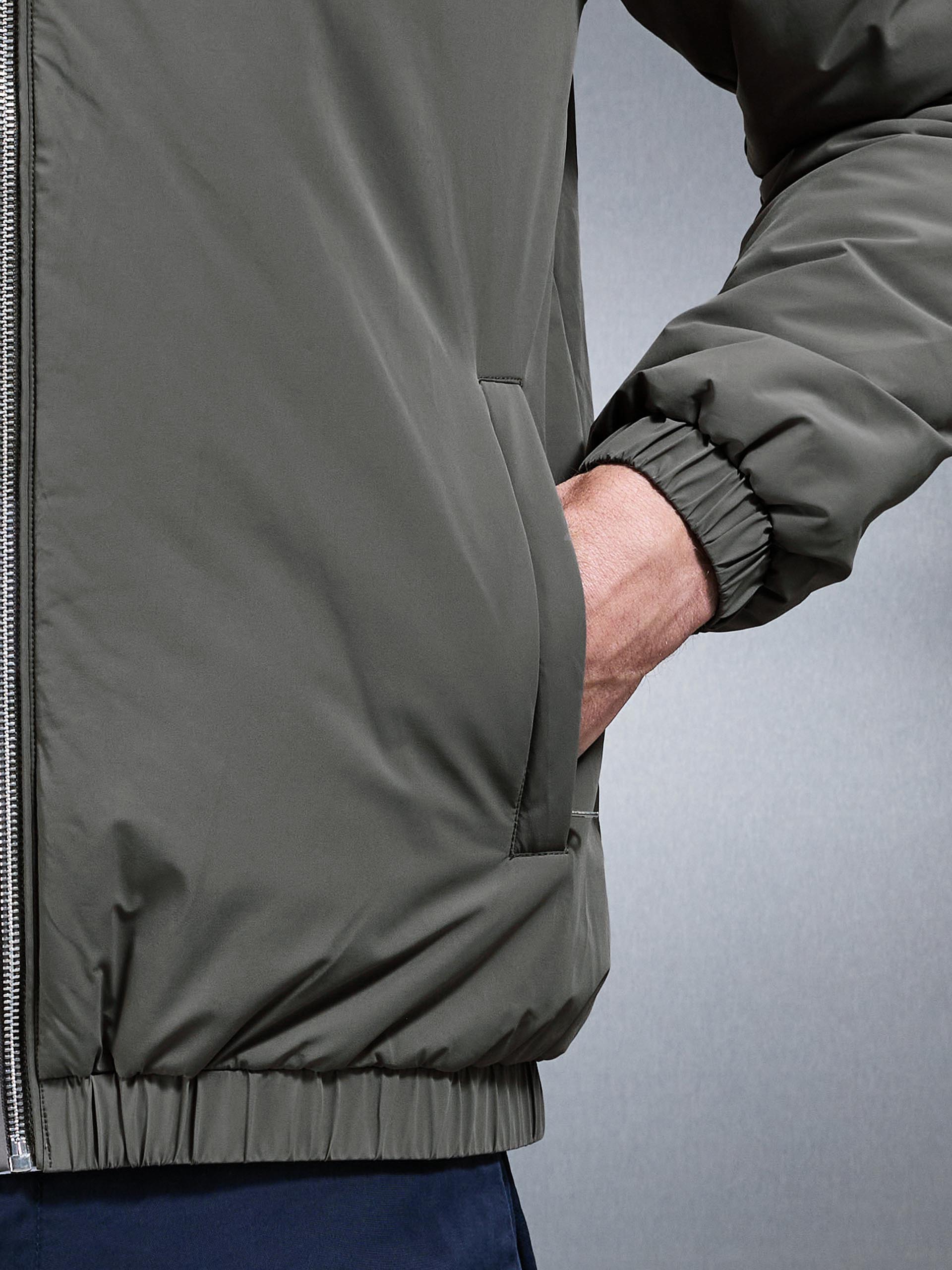 Shell Padded Windbreaker in Olive