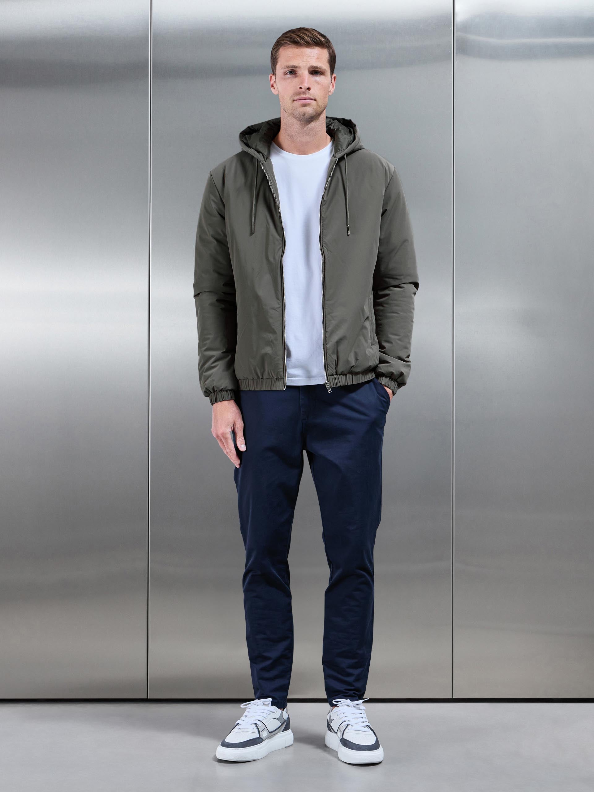 Shell Padded Windbreaker in Olive