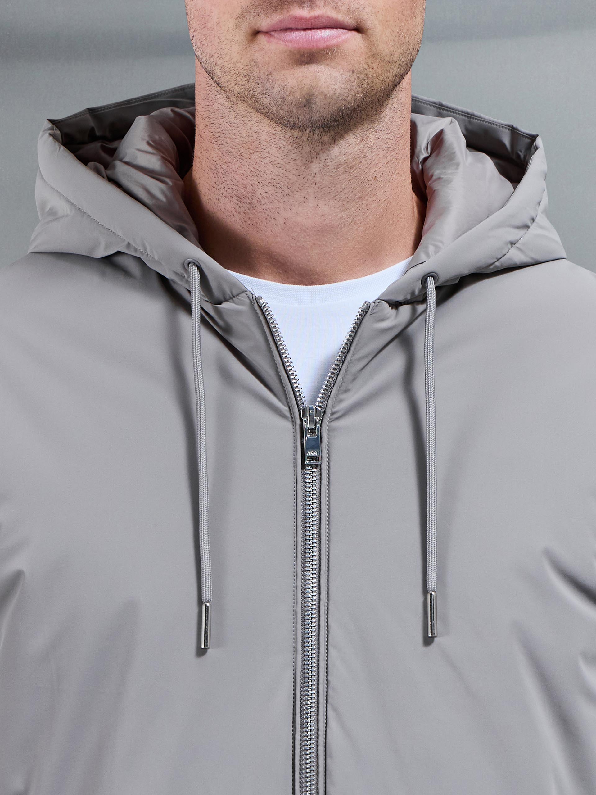 Shell Padded Windbreaker in Taupe
