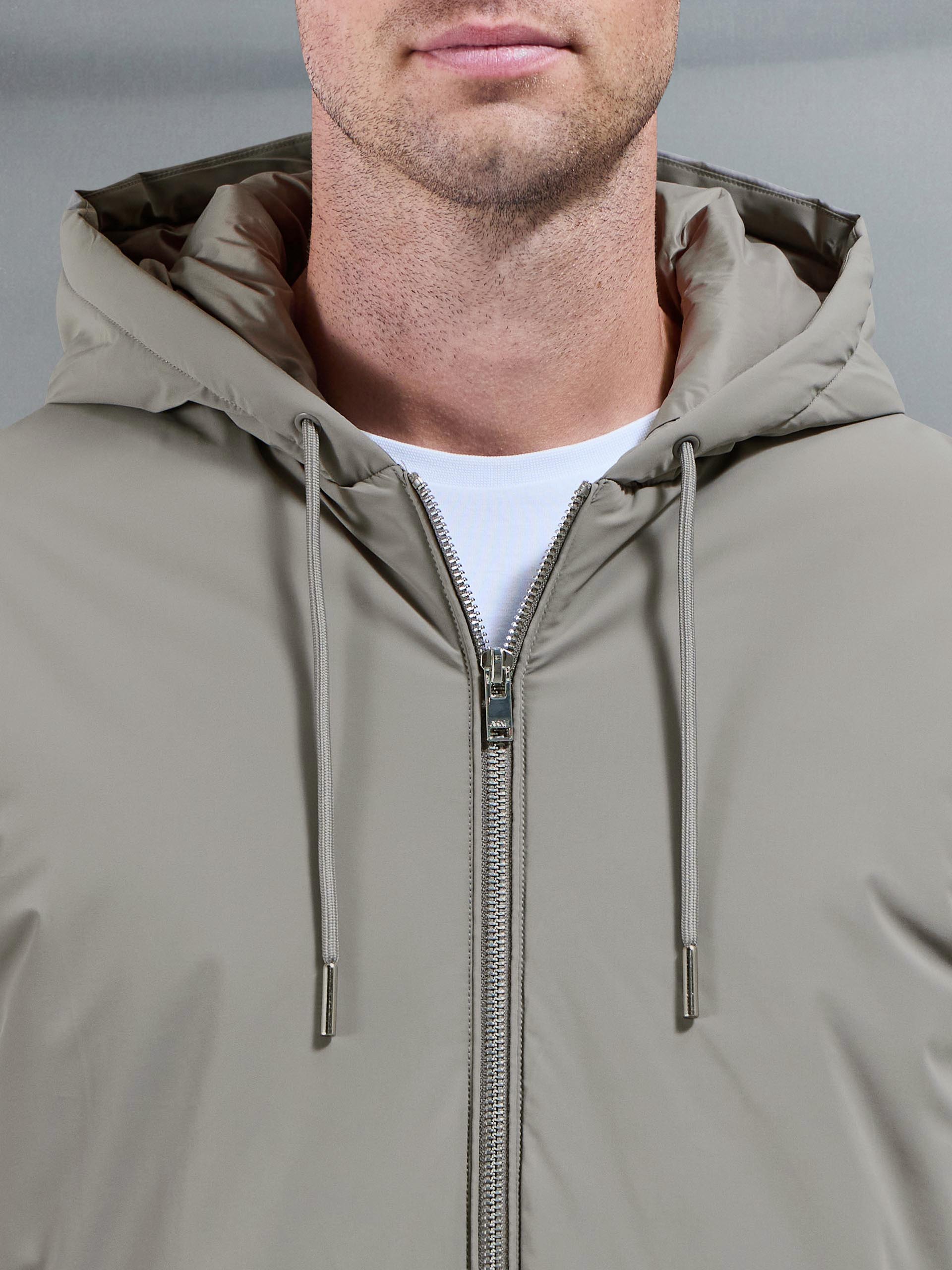 Shell Padded Windbreaker in Taupe