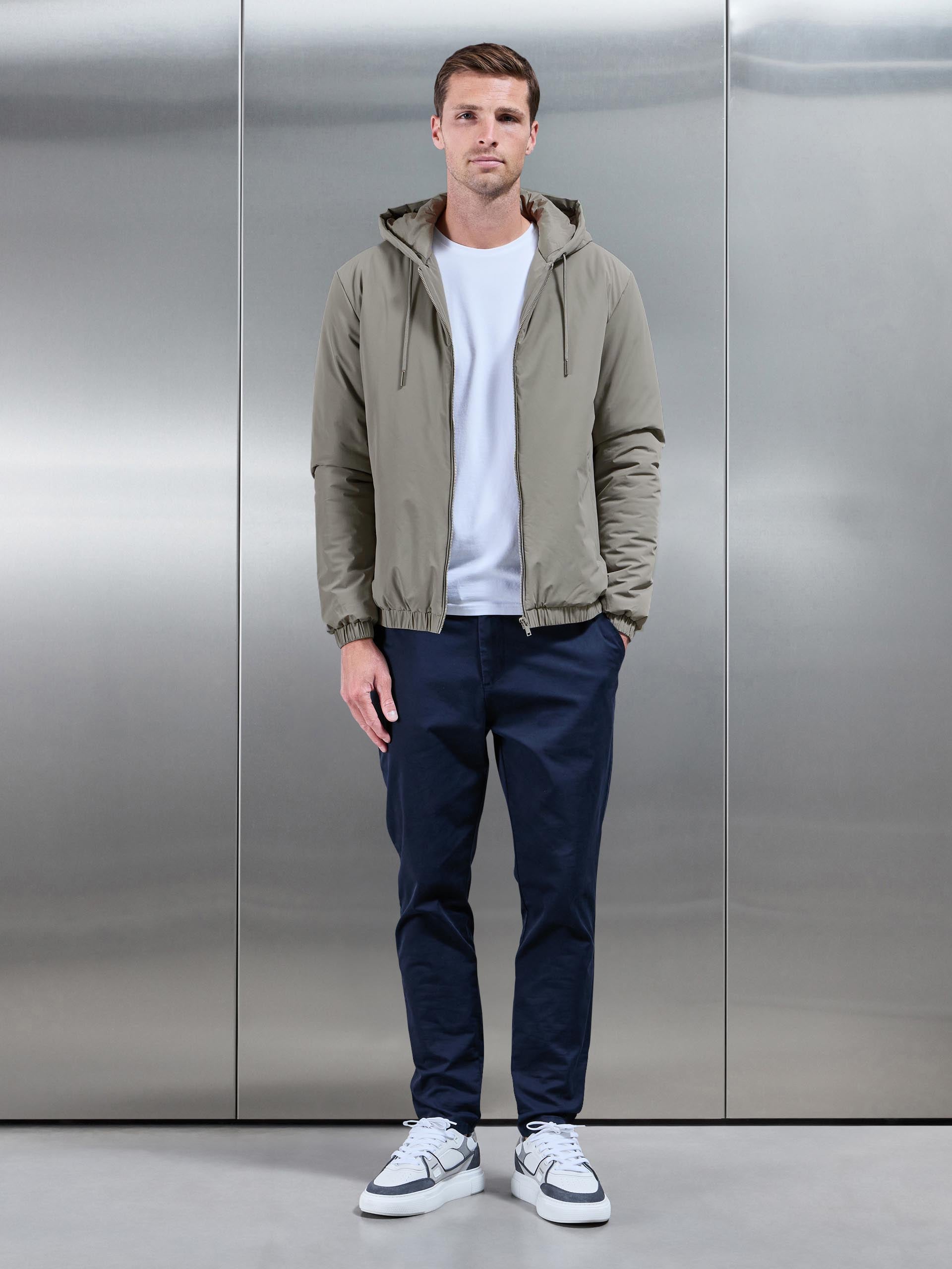 Shell Padded Windbreaker in Taupe