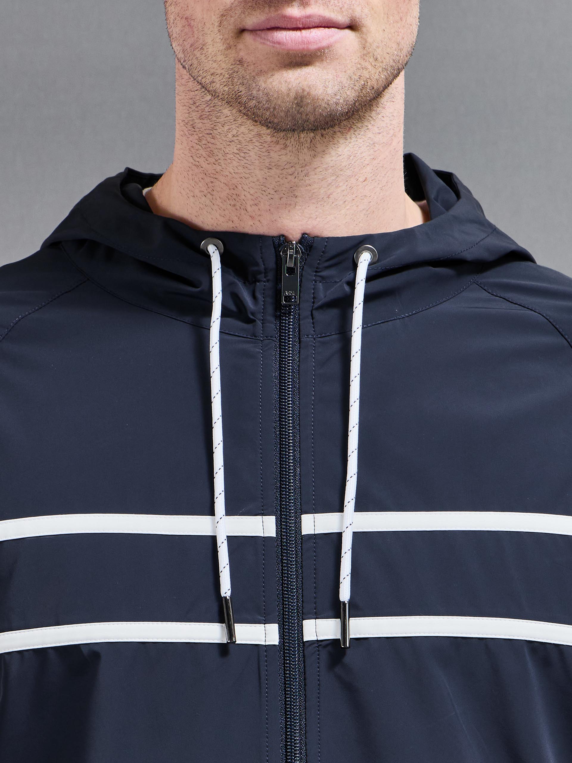 Shell Stripe Windbreaker in Navy