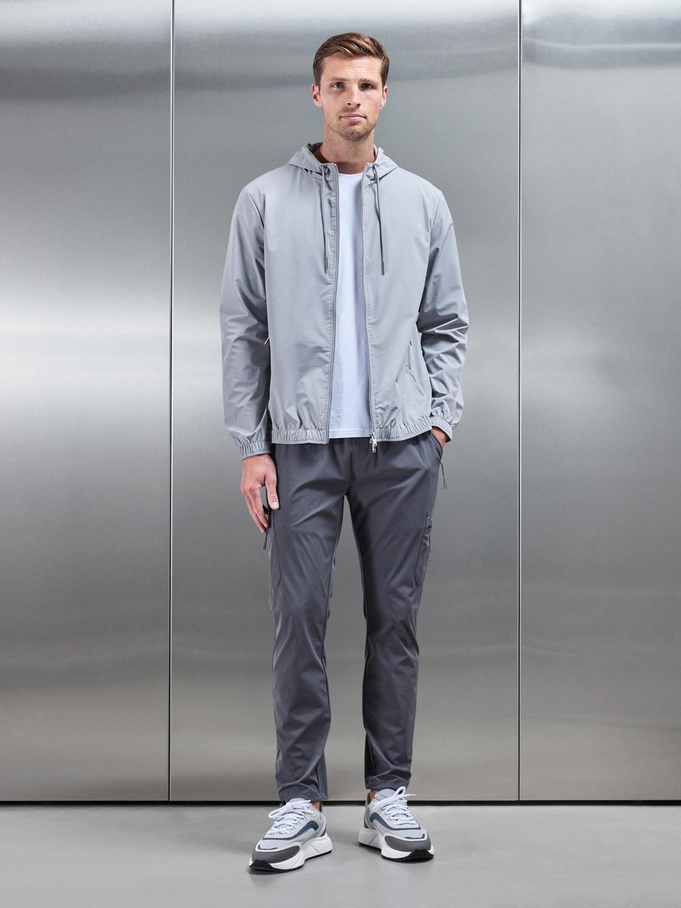 Shell Windbreaker in Mid Grey